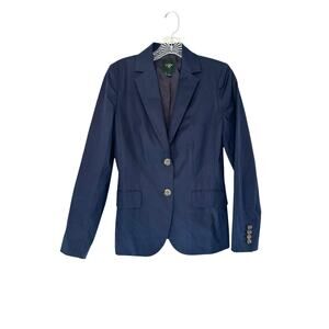 J.Crew Suiting Women's Navy Blue Preppy Work‎ Office Academia Blazer Size 2